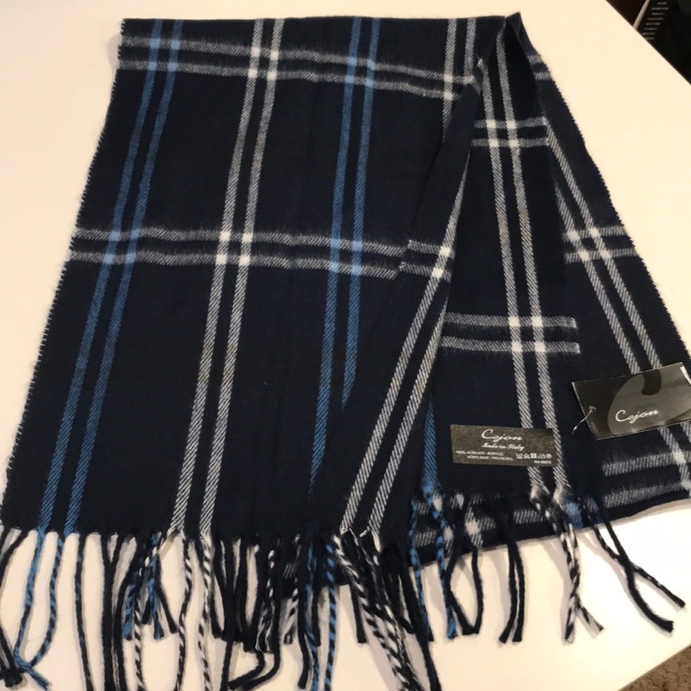 UniSex Blue plaid scarf